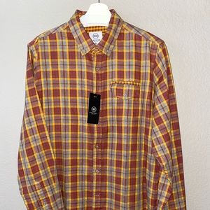 Badger Smith men’s flannel shirt, cool colors NWT